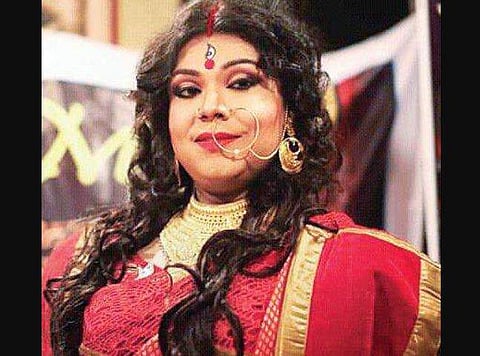 Sayantani Ghosh got to perform Chokkhu Daan, the ritual of painting the eyes of Durga idols.