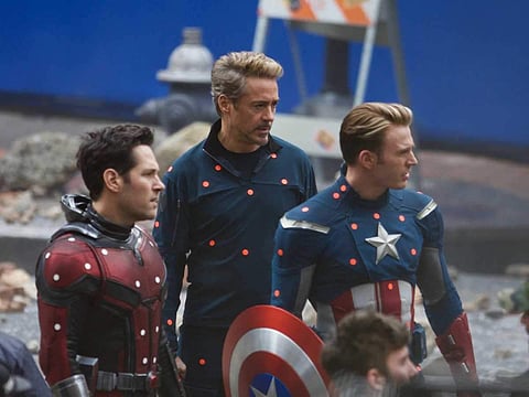 Paul Rudd, Robert Downey Jr and Chris Evans during the shooting of Avengers 4 (Photo | IMDB)