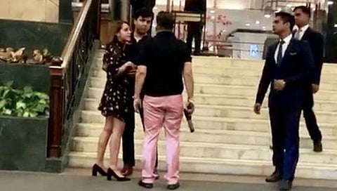 Ashish Pandey, the son former BSP MP Rakesh Pandey, was booked for allegedly brandishing a weapon. (Photo | Youtube screen grab)