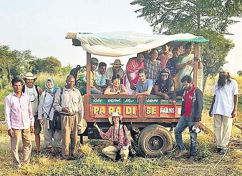 Rooshi Hashmi at her 30-acre farm in Mittakankal village in Hyderabad