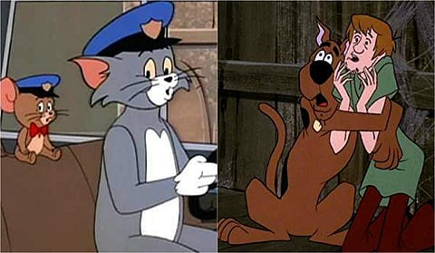 In collage: Tom and Jerry, Scooby Doo