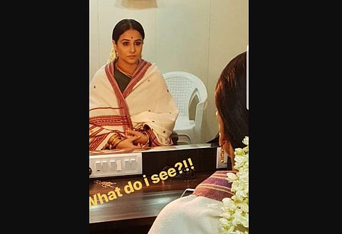 Vidya Balan as Basavatarakam inthe NTR biopic. (Photo | Instagram)