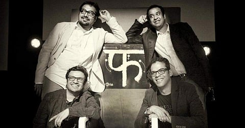 (left to right; from top) Co-partners of the now dissolved Phantom Films production house: Anurag Kashyap, Madhu Mantena, Vikas Bahl and Vikramaditya Motwane. (Photo | Phantom Films/ Facebook)