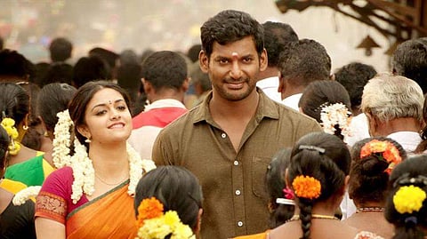 Keerthy Suresh and Vishal in Pandem Kodi 2