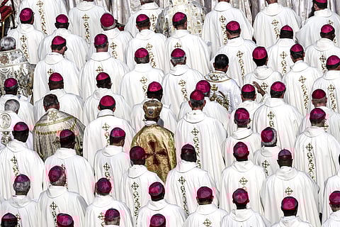 Bishops attend a canonization ceremony in St. Peter's Square at the Vatican, Sunday, Oct. 14, 2018. (Photo| AP)