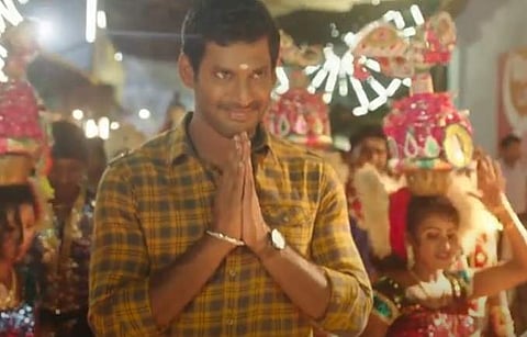 Vishal in 'Sandakozhi 2' (Photo | YouTube)