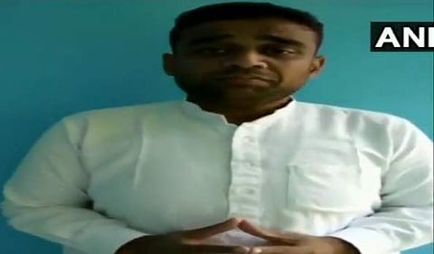 Saurabh Madaan Mithu, a close aide of Punjab cabinet minister Navjot Singh Sidhu and his wife Navjot Kaur, released a video on Monday from an undisclosed location. (ANI Screengrab)