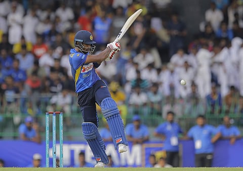 Sri Lanka's Dinesh Chandimal plays a shot during their fifth one-day international cricket match against England in Colombo. (Photo | AP)