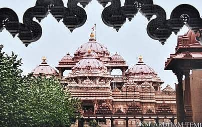 Pictures of the temples displayed at the exhibition
