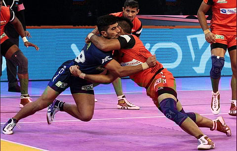 Bengaluru Bulls beat Haryana Steelers 42-34 (Photo | Twitter/ProKabaddi)