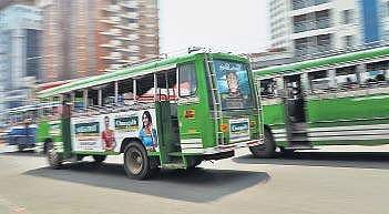 Private buses in the city in Kochi  Melton Antony