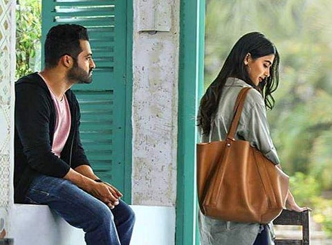 Jr NTR and Pooja Hegde in Aravindha Sametha Veera Raghava (Photo | IMDB)