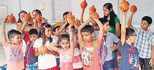 Malayalam Mission students at the Surabhi Arts and Sports Club in Delhi
