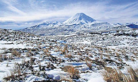 Tongariro National Park in New Zealand where Satish Babu died of cardiac arrest;