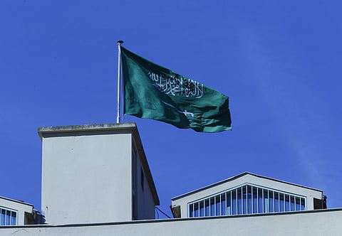 A Saudi Arabia's flag flies over the country's consulate in Istanbul, Sunday, Oct. 28, 2018.  (Photo | AP)