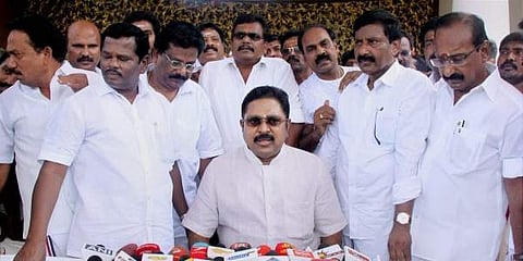 18 MLAs from the TTV Dhinakaran faction who have been disqualified under the anti-defecection law. (File photo)