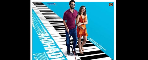 Ayushmann Khurrana and Radhika Apte in 'Aandhadun'. (Photo | Twitter)