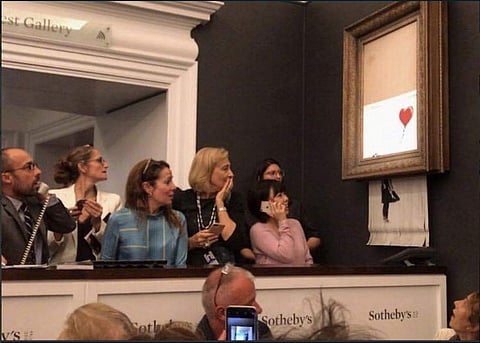 'Girl With Balloon' originally appeared on a wall in Great Eastern Street, London.