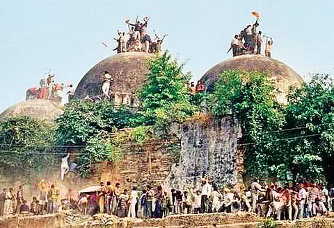 The hardening of the VHP language happened after a day-long meeting here of 50 saints who lead the Ramjanmabhoomi movement.