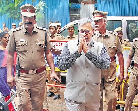 Tarun Agrawal, head the NGT-appointed committee, arrives for the hearing in Chennai on Saturday | D SAMPATHKUMAR