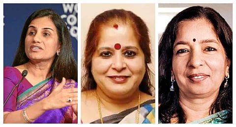 From (L-R) Shikha Sharma, Chanda Kochhar, Usha Anathasubramanian. (PTI)