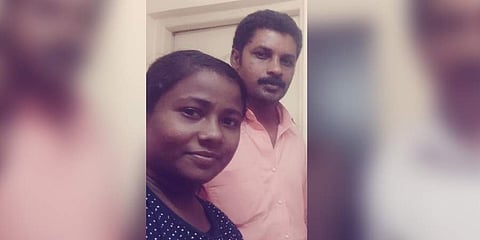 (L-R) Princy Thankachan with Sukumaran who donated his kidney to her. (Photo | Princy Thankachan/ Facebook)