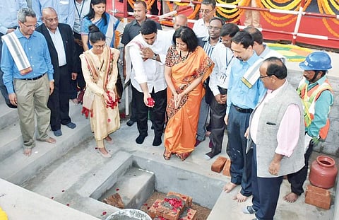 IT Minister Nara Lokesh lays foundation stone for HCL Technologies Campus near Vijayawada on Monday | EXPRESS