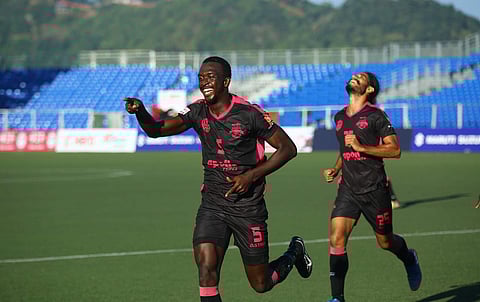 Two headers off two corners by centre-back Lancine Toure ensured Minerva Punjab 's win (Photo | I-League webiste)