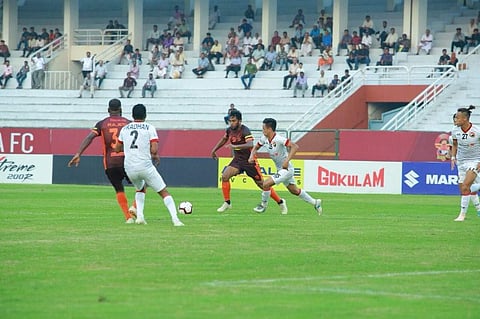 Gokulam Kerala FC beat Shillong Lajong FC  3-1. (Photo: Twitter / @ILeagueOfficial)