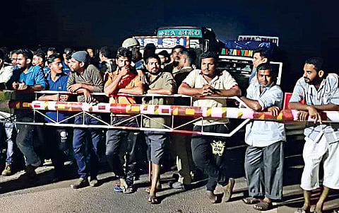 Fish container trucks were stopped at Karnataka-Goa border near Karwar recently