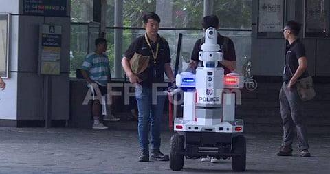 The automated robot navigates independently on a pre-mapped route and can avoid obstacles. (Photo | AFP)