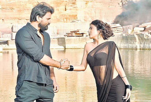 Irra with Dhananjay in 'Bhairava Geetha'.