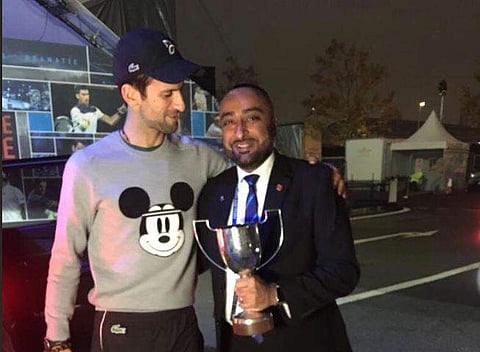 Novak Djokovic with his cricketer chauffeur Imran Bashir (Photo | Novak Djokovic Twitter)