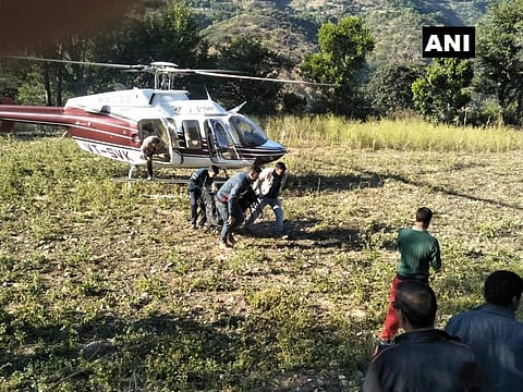Rescue operations underway to retrieve those killed in the Uttarkashi accident. (Photo | Twitter/ANI)