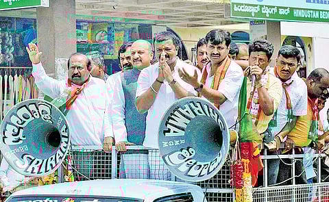 L Chandrashekar campaigned for BJP in Ramanagara on Wednesday | Express