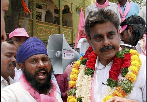 TRS' Vishweshwar Reddy during his campaign in Hyderabad. (Photo: File / PTI)