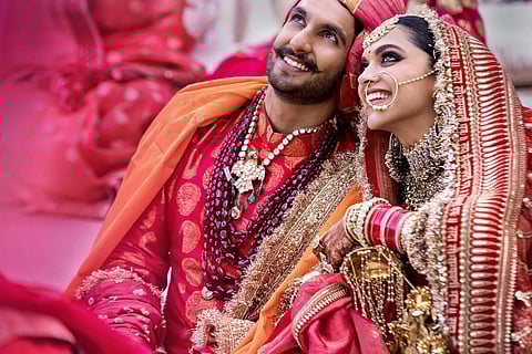 Deepika Padukone and Ranveer Singh took to Instagram to share the much-awaited photos from their wedding at Lake Como in Italy. (Photo | PTI)