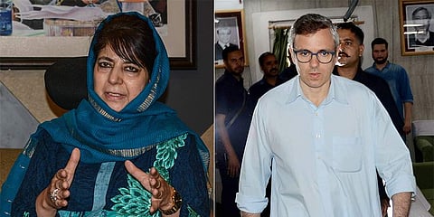 Mehbooba Mufti (left) and Omar Abdullah (Photo | PTI)