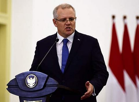Australia's Prime Minister Scott Morrison speaks during a press conference at the presidential palace in Bogor. (Photo | AFP)
