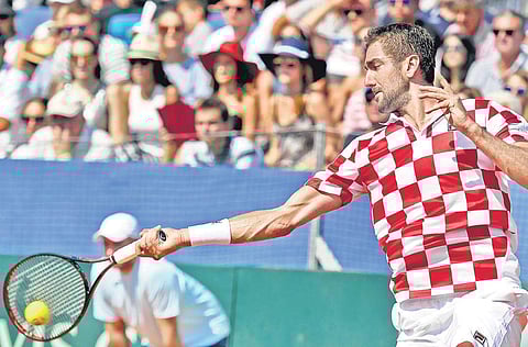 Marin Cilic's Croatia will be slight favourites despite having to face France on clay (File | AFP)
