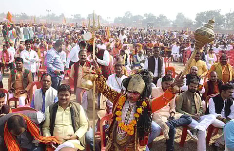 Ram Bhakts at VHP's Dharam Sabha. (Photo | Shekhar Yadav/EPS)
