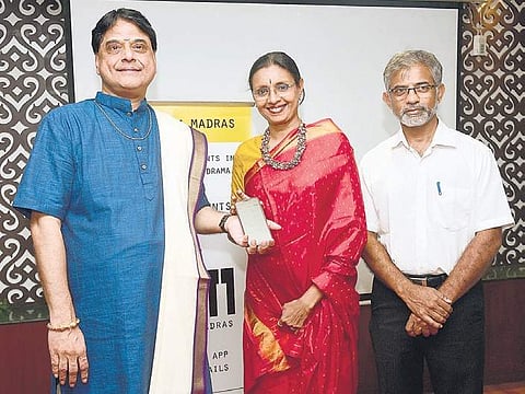 The upgraded app was launched on Monday by OS Arun (left), and Priyadarshini Govind (centre)  Martin Louis