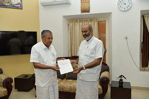 Kerala Water Resources Minister Mathew T Thomas submitted his resignation before Chief minister Pinarayi Vijayan on Monday morning. (Photo | EPS)