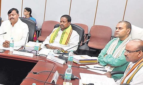 TTD Trust Board meeting in progress at Annmaiah Bhavan at Tirumala on Tuesday | EXPRESS