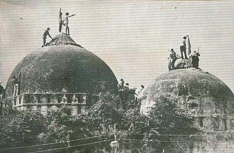 The Babri Masjid at Ayodhya in Uttar Pradesh which was razed to the ground by Hindutva activists who claimed it stood on the birthplace of Lord Ram. (File | PTI)