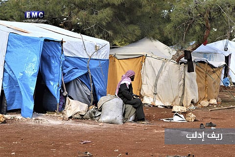 In this photo provided by the Syrian anti-government activist group Edlib Media Center (EMC) shows a Syrian displaced man who fled from a Syrian countryside village (File | AP)