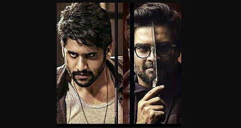 Naga Chaitanya and Madhavan, on left, in 'Savyasachi' (Photo | YouTube Screengrab)