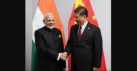 Prime Minister Narendra Modi on Friday met Chinese President Xi Jinping on the sidelines of the G-20 summit. (Photo | PMO/ Twitter)