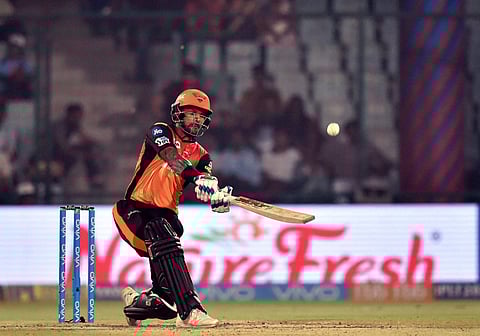 Sunrisers Hyderabad's Shikhar Dhawan Plays a shot during an IPL T20 cricket match against Delhi Daredevils at Feroz Shah Kotla Stadium in New Delhi. (File | PTI)