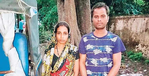 Sagarika with Suresh after their marriage | Express